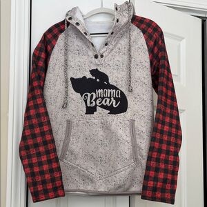 Plaid Mama Bear Hoodie Sweater